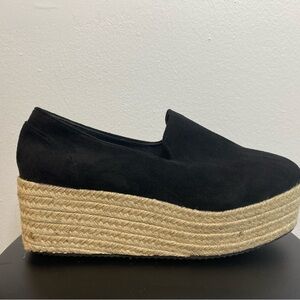Black Espadrille Platform Loafers
